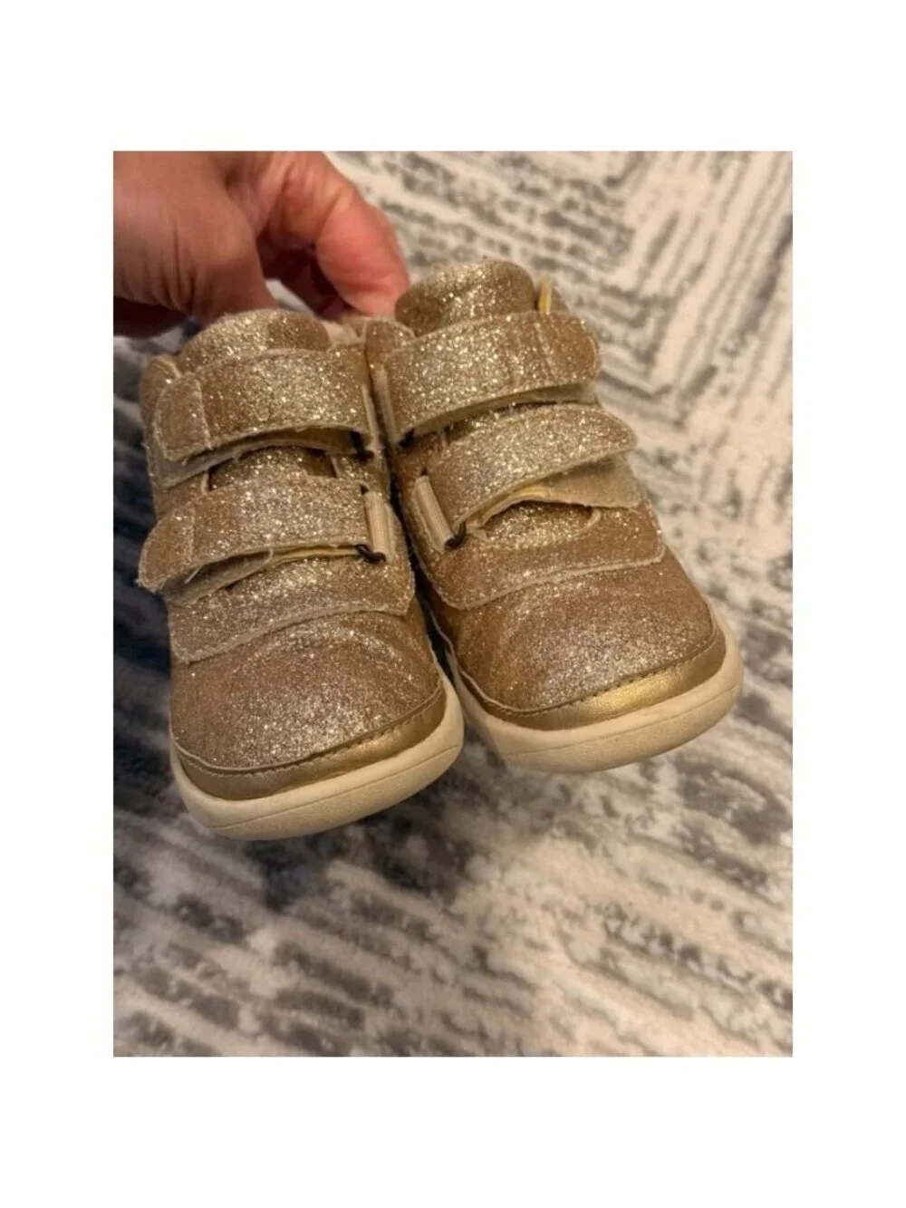 UGG toddler size 8 Pritchard Sparkles Trainer Gold Sneaker Boots S/N 1092409T